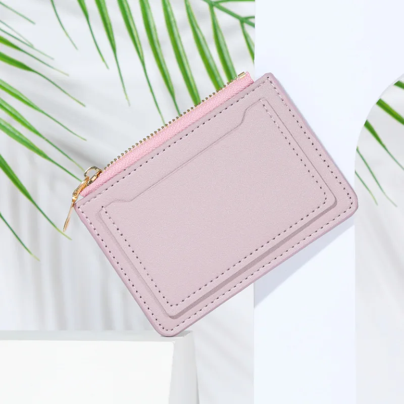 1PC Ultra-Thin Women Men Credit ID Card Holder PU Leather Zipper Fashion Small Wallet Money Bag Case Coin Purse Clip Organizer - купить по