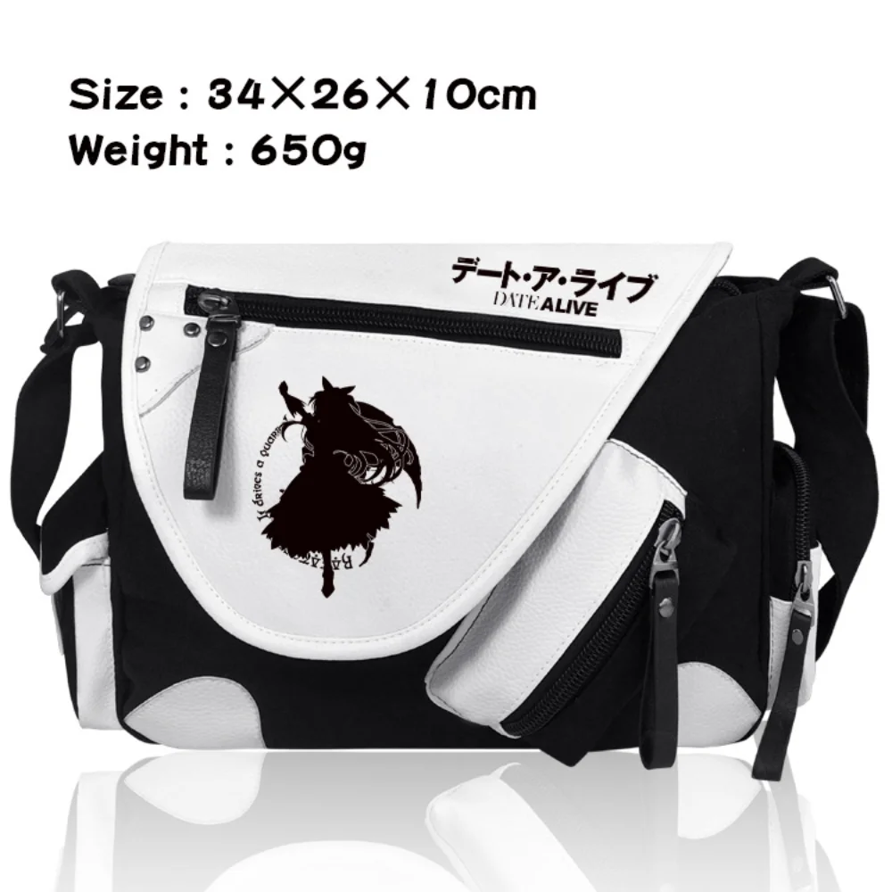 Anime DATE A LIVE Print High Capacity Leisure Shoulder Bag Oxford Cartoon Messenger Bags Unisex Travel Satchel Gifts