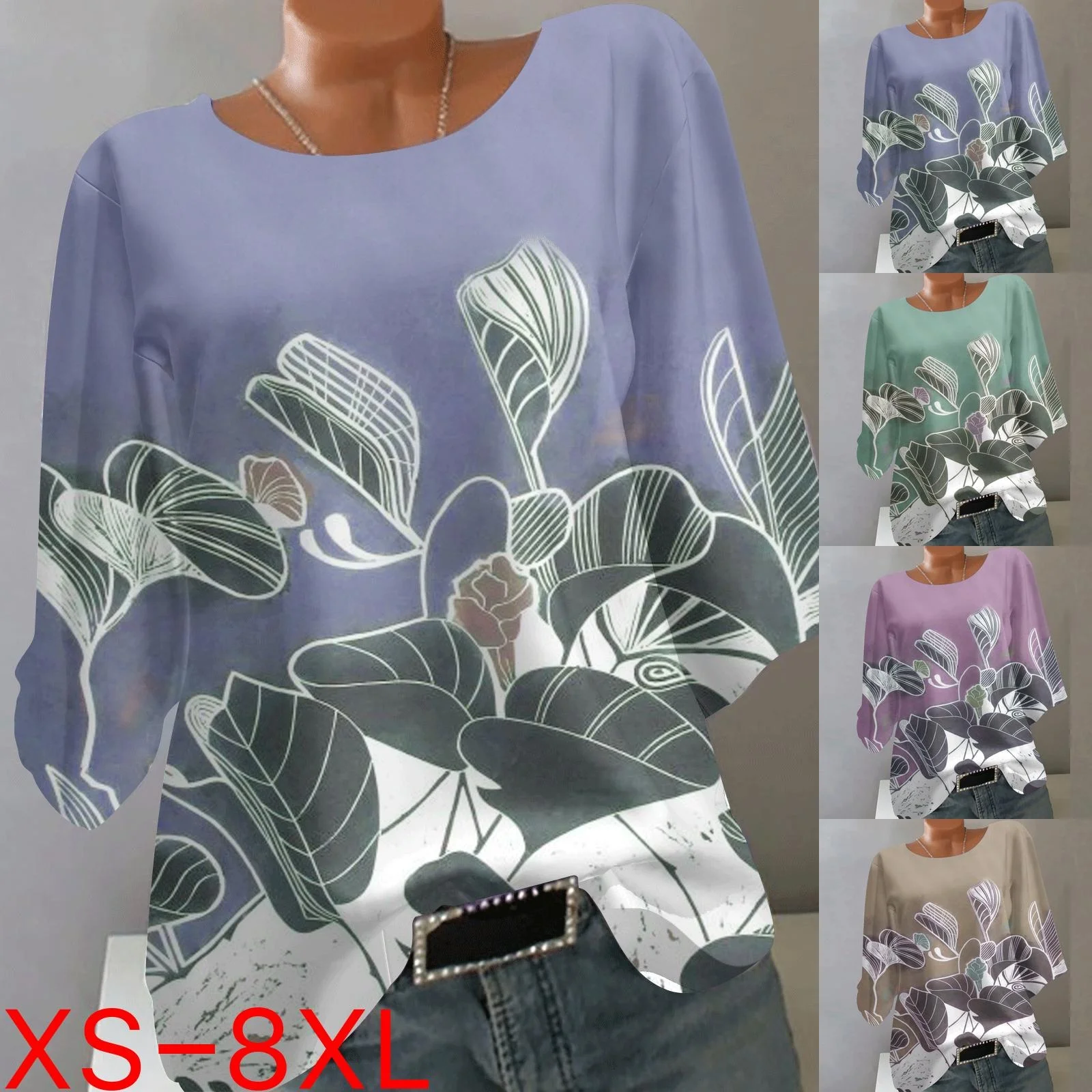 

Women's Casual Summer New Loose Print Top Plus Size Fashion Short Sleeve T-shirtl Elegant Loose Tops