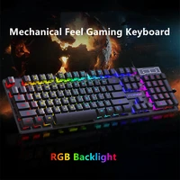 2022 office business usb wired gaming keyboard luminous desktop laptop floating keycap rainbow backlight for gamer