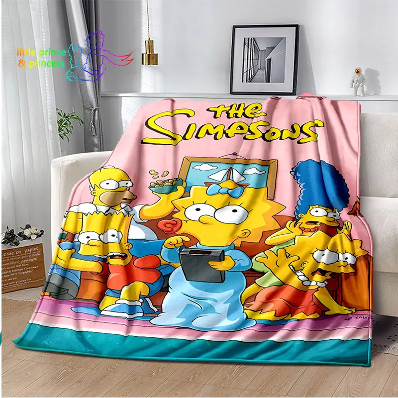 

Мультяшное плед-одеяло S-Симпсона, детское супермягкое теплое мультяшное одеяло для путешествий, постельное белье, диван, покрывало для кровати, подарки на день рождения