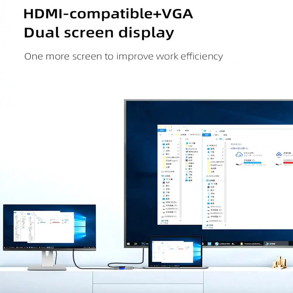 

Термостойкий цифровой видеоконвертер Mini USB3.0 в HDMI, совместимый с VGA 1080P для дома