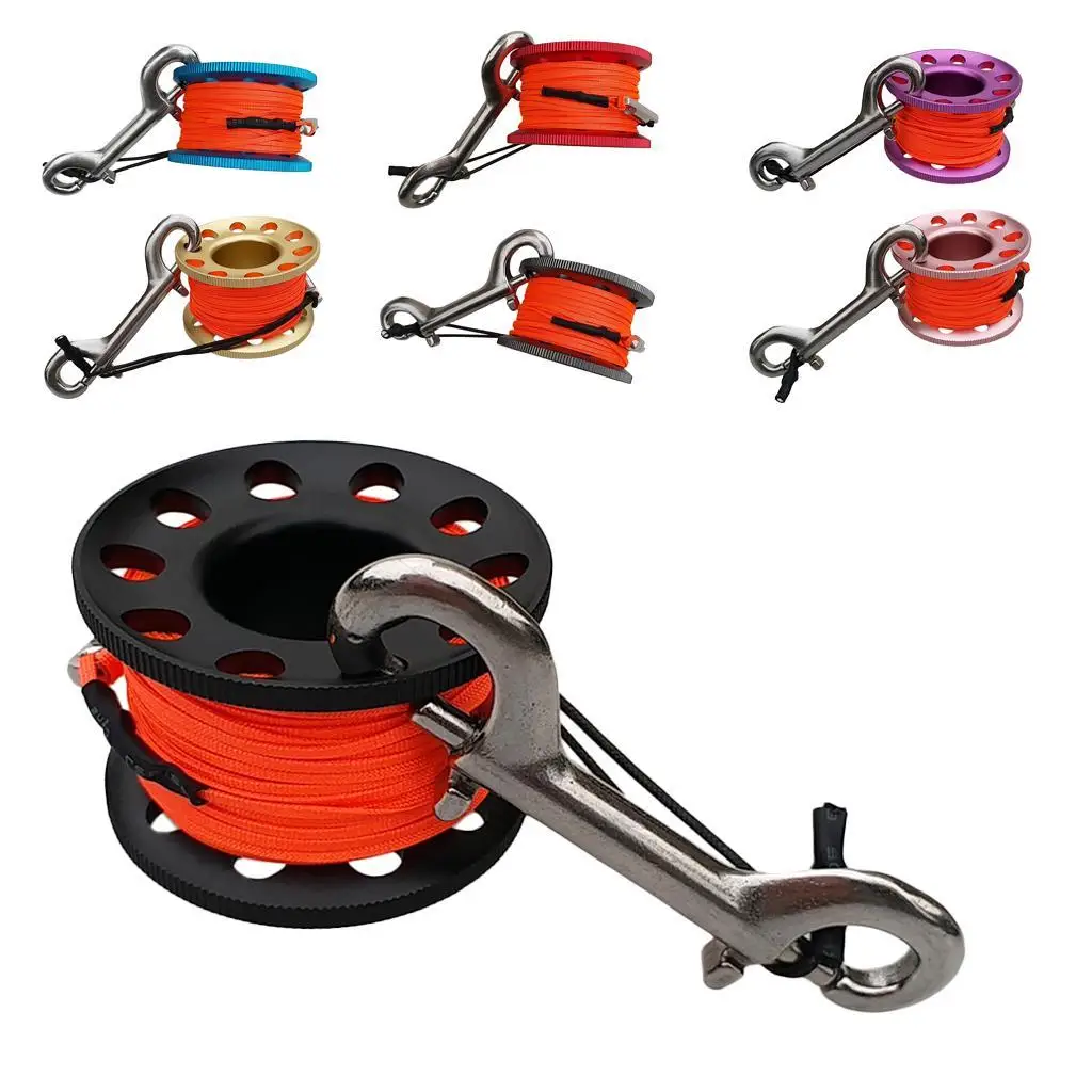 

Aluminum Alloy Finger Spool High Visibility Diver Reel Clip with 15m Line