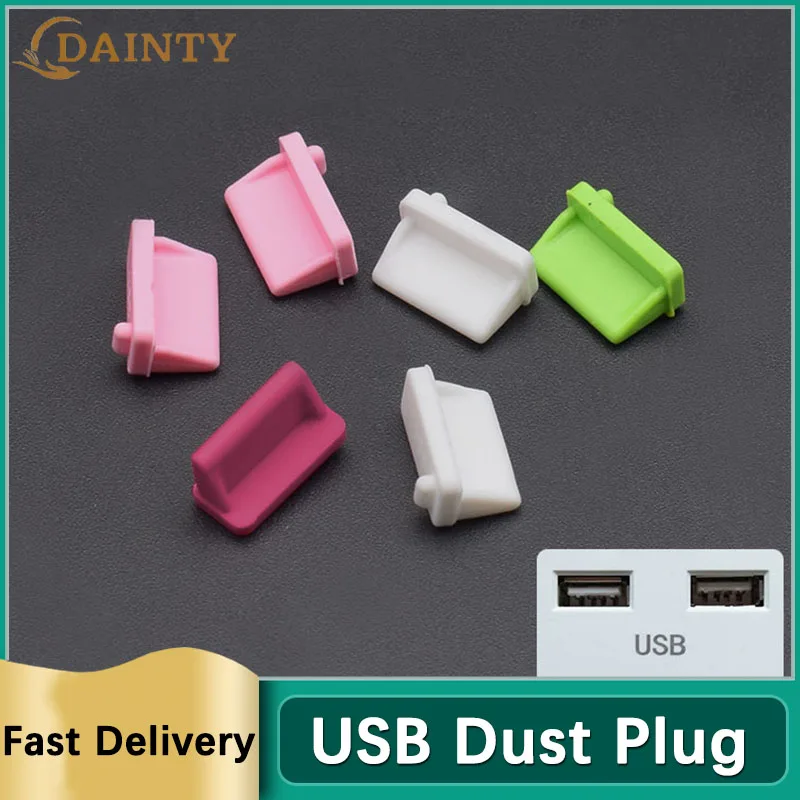 

USB Dust Plug Standard USB Charger Port Cover Cap Female Jack Interface Universal Silicone Dustproof Protect PC Notebook Laptop