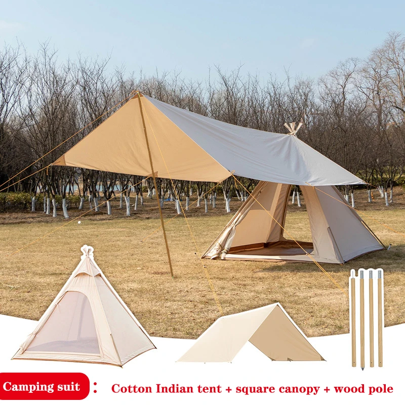 

Upgrade waterproof tent for 3 to 5 people, outdoor camping with awning, waterproof, four seasons, ventilated double door, hiking
