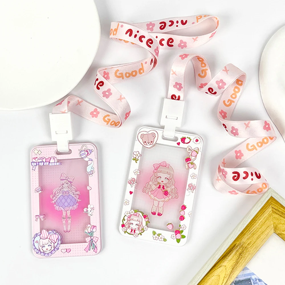 

New Fashion Card Holder Keychain Student Bus Card Case Protective Case ID Idol Photo Display Holder Card Cover Photocard Holder