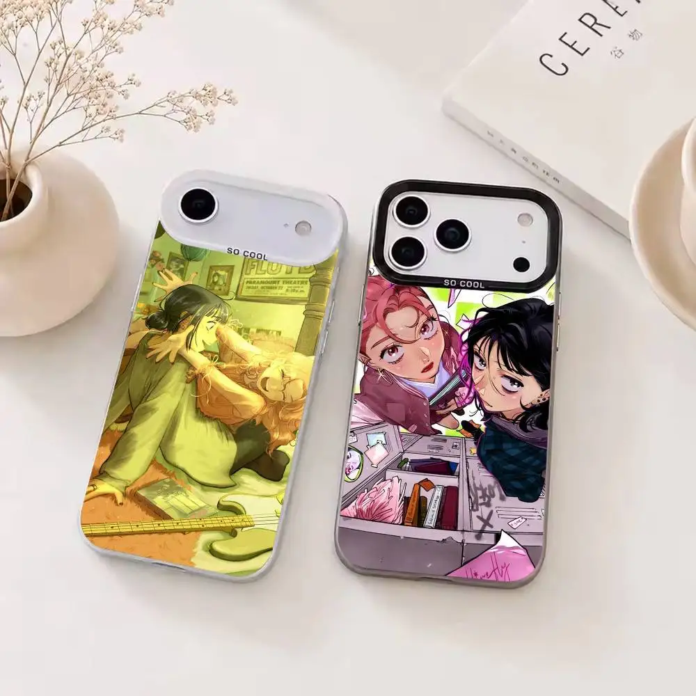 Фото Чехол для телефона Manga G-Green Yuri серебристого цвета для iPhone 17 16 15 14 13 12 11 Pro Max Plus №1