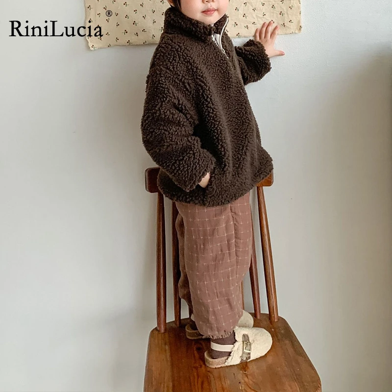 

RiniLucia Kids Winter Coats Children Outerwear Boy Warm Fleece Jacket Baby Girls Zipper Jackets Autumn Spring Children Clothing