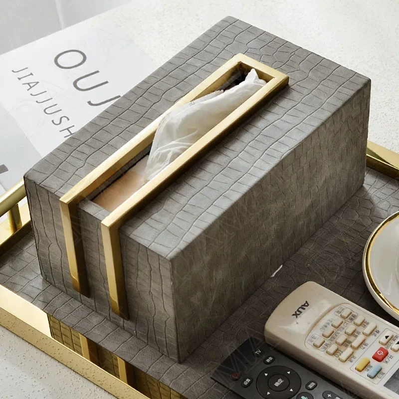 Европейская кожаная коробка для салфеток современные настольные насосные