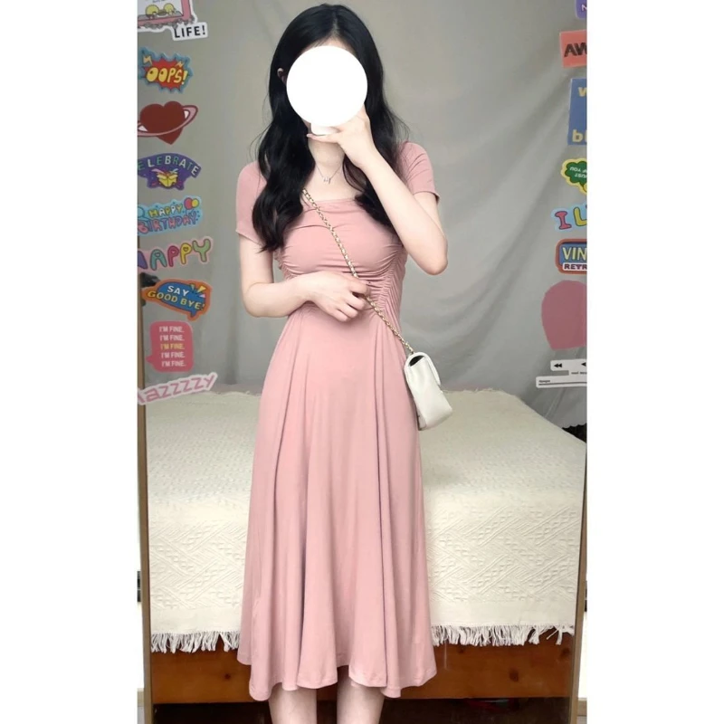 

Casual Dresses for Women 2023 New Summer Fashion Elegant Party Long Dresses Short Sleeved Vintage Dress