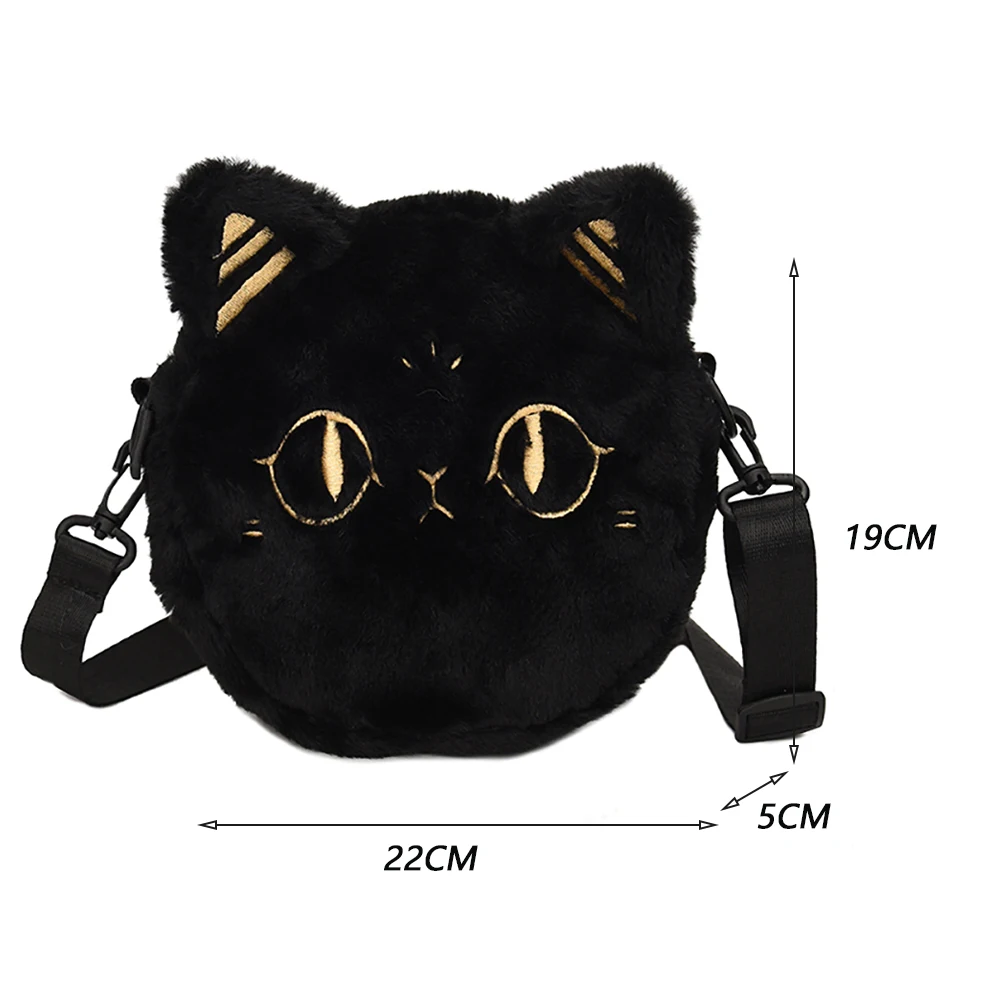 Women Soft Plush Bucket Bag Cartoon 3D Cat Shape Crossbody Female Faux Fur Fluffy Shoulder Bag Ladies Travel Purses Shopper Bags images - 6