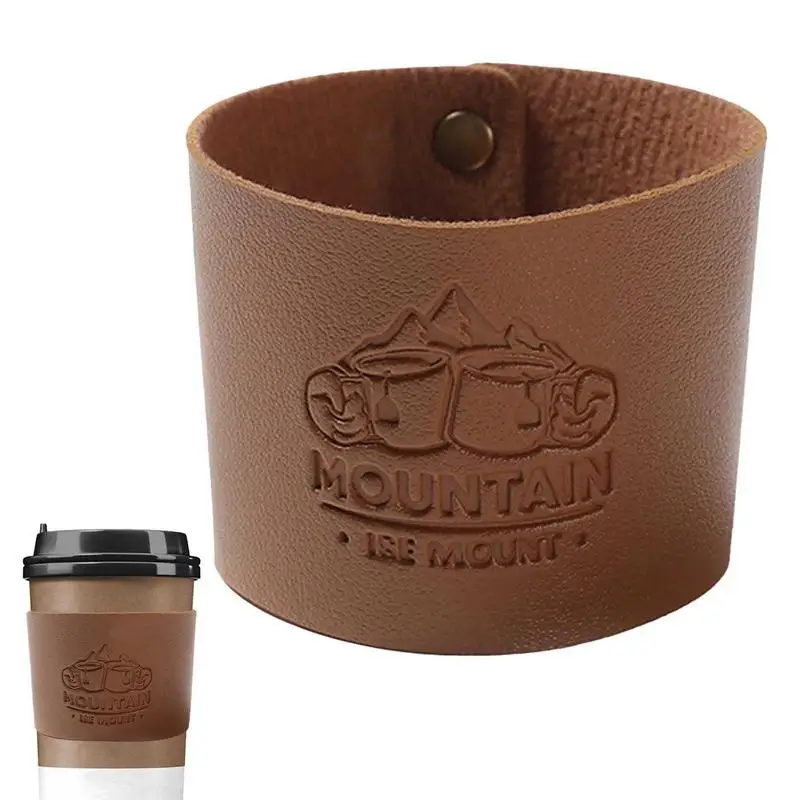 

Многоразовый кожаный чехол для чашки, многоразовый кожаный чехол для чашки, портативная бутылка для воды, чехол для бутылки для воды для кемпинга на открытом воздухе