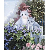 5d diamond painting purple garden double cat full drill by number kits for adults diy diamond set arts craft decorations a0903