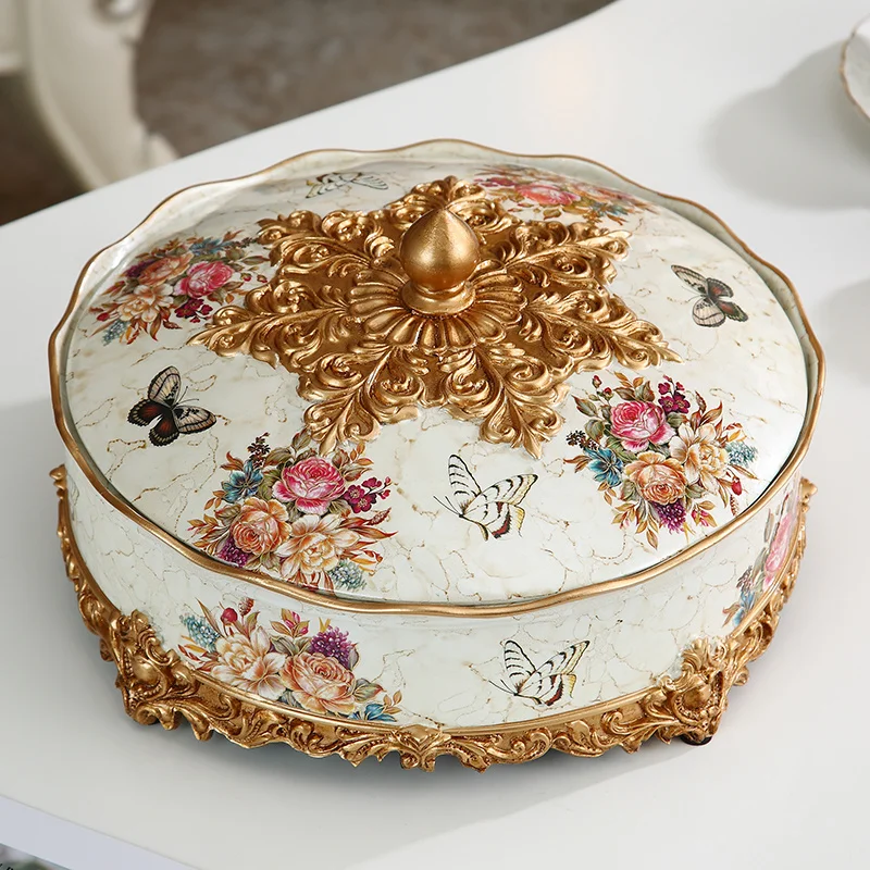 

Household Creative Simple Melon Seeds Snack Fruit Plate Home with Lid Living Room Coffee Table Nuts Candy Box