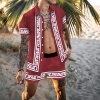 new fashion hawaiian set mens printing set short sleeve summer casual floral shirt beach two piece suit 2022 men sets m 3xl