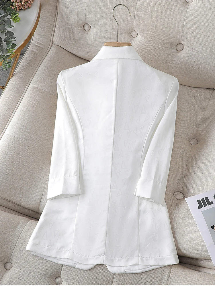 Summer Elegant Blazer for Women Office Wear to Work Korean Style One Button Casual Outerwears Plus Size Jacket Coat Tops