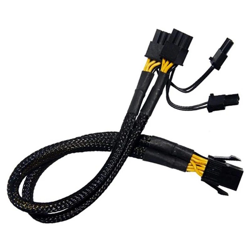 

5PCS PCI-E 6-Pin To Dual Pcie 8 Pin (6+2) Graphics Card Power Cable PCI Express 6Pin To Dual 8Pin Sleeved Power Cable