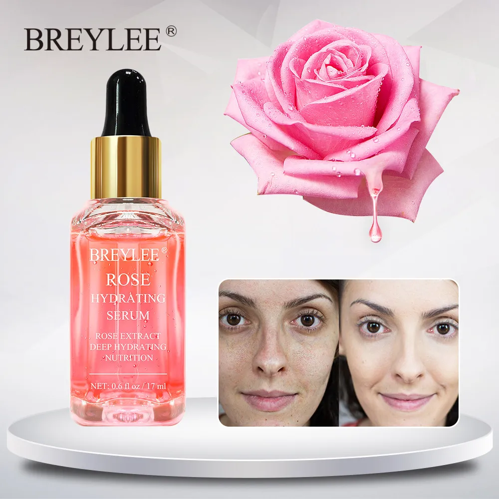 BREYLEE Rose Hydrating Serum Anti-Aging Wrinkle Moisturizing Whitening Deep Hydrating Face Soothing Oil-control Beauty Skin Care