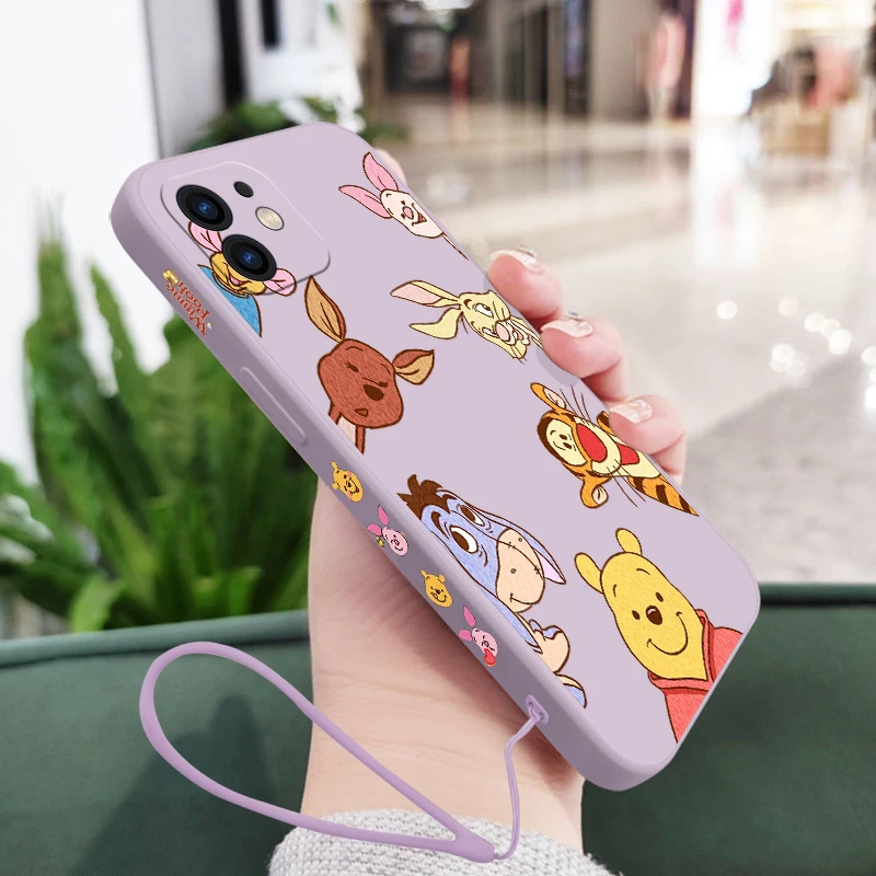 

Winnie The Pooh Phone Case For Samsung Galaxy S22 S21 S20 Ultra Plus FE S10 S9 S10E Note 20 ultra 10 Plus Cover with Hand Strap