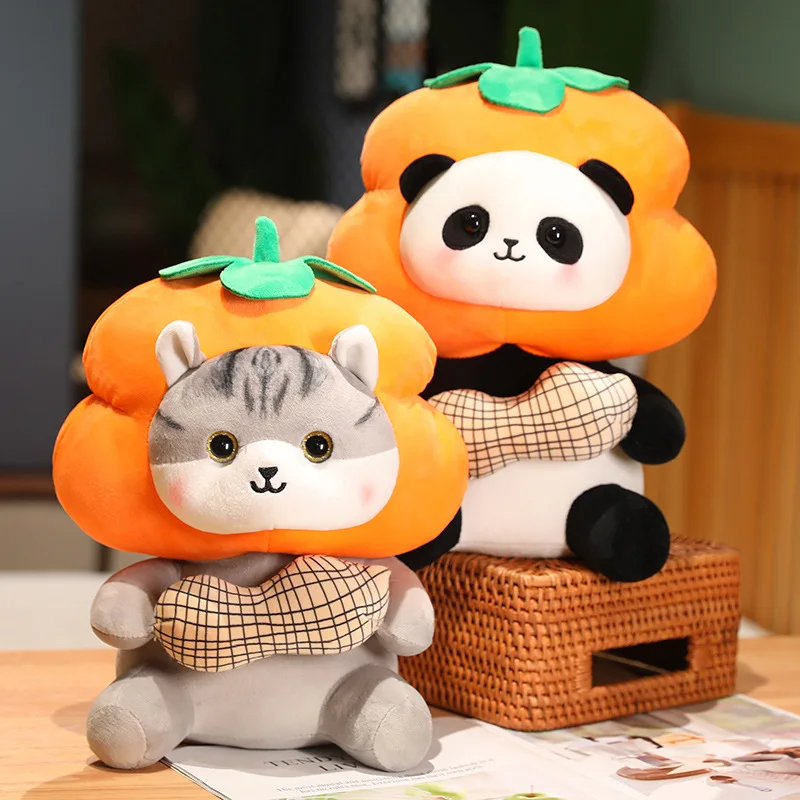 

30/40cm Creative Funny Persimmon Rabbit Plush Toy Cute Stuffed Animals Cat Pig Bear Shiba Inu Dog Panda Plushies Doll Soft Toys