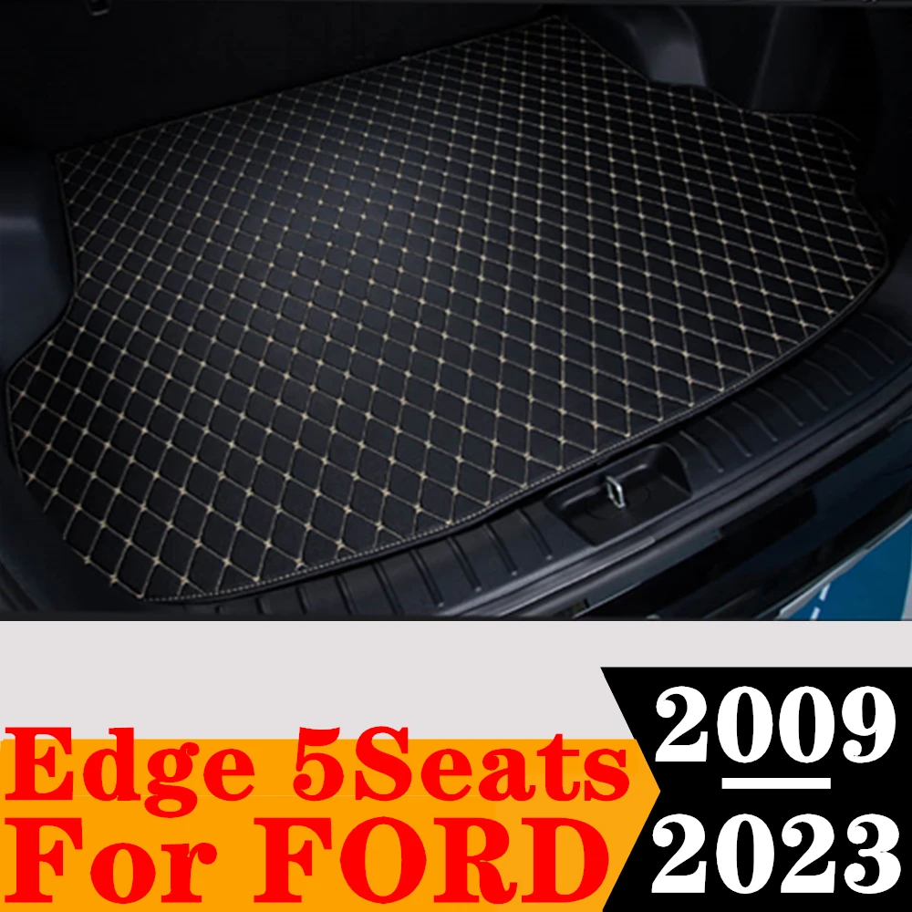 

Sinjayer Car AUTO Trunk Mat ALL Weather Tail Boot Luggage Pad Carpet Flat Side Cargo Liner Cover For FORD Edge 5Seats 2009-2023