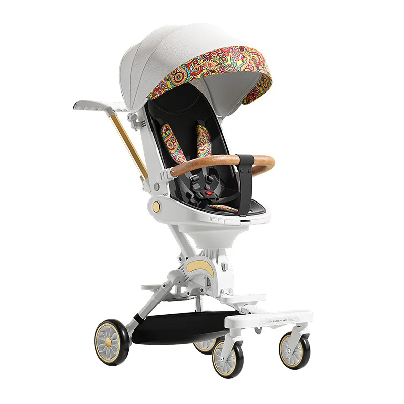 Can Sit Lie Flat Can Be Reversible High-view Baby Stroller Baby Stroller Light and Foldable Babies Stroller
