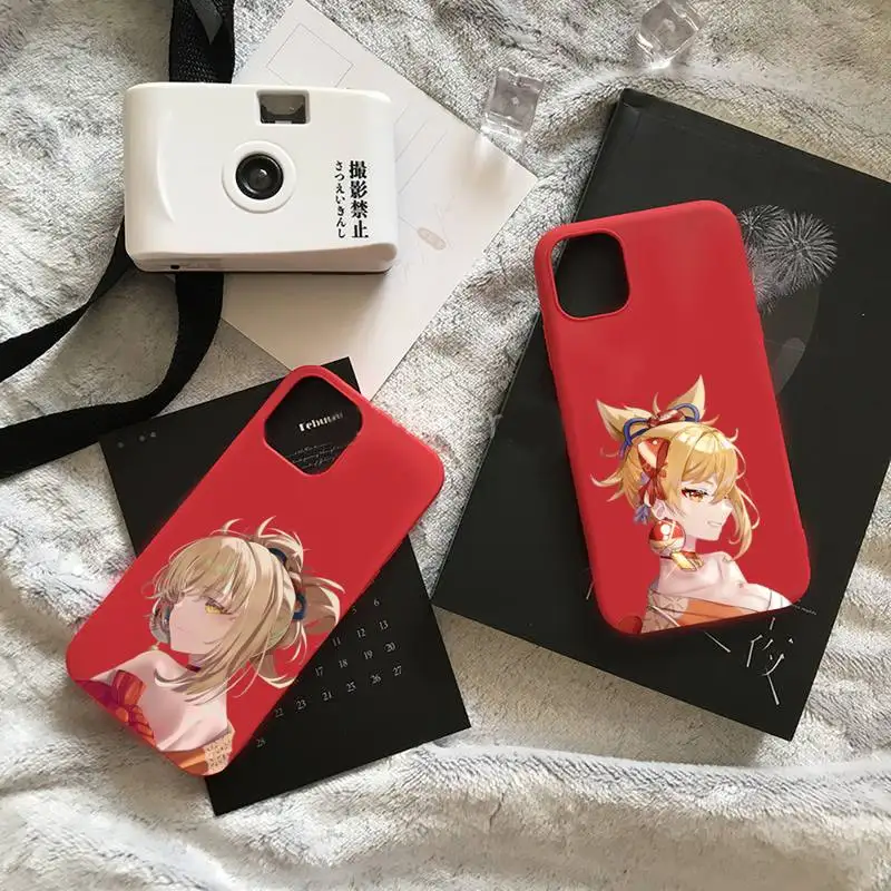 

Genshin Impact Yoimiya game Phone Case Candy Color for iPhone 6 7 8 11 12 13 s mini pro X XS XR MAX Plus