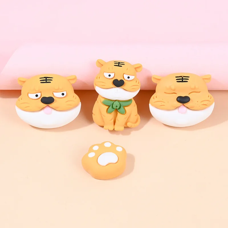 

New Cute Mixed Little Tiger Head Flat Back Resin Cabochons Scrapbooking DIY Jewelry Craft Decoration Accessorie