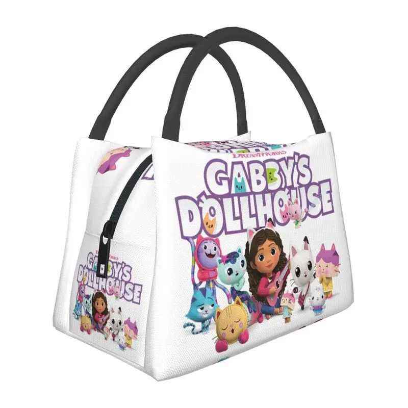 

Gabbys Dollhouse Thermal Insulated Lunch Bags Women Cartoon Animation Tv Portable Lunch Tote Work Travel Storage Meal Food Box