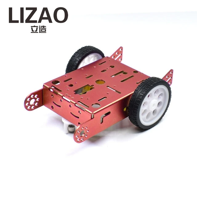 Фото LIZAO 2WD Алюминиевый шасси для умного робота-автомобиля, обучающий набор для самостоятельной сборки, новая модель MBOT №5