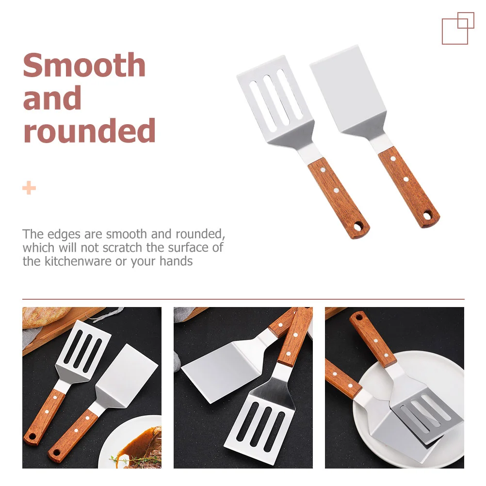 

2 Pcs Accessories Steak Spatula Home Tools Grill Stainless Steel Multipurpose Cooking