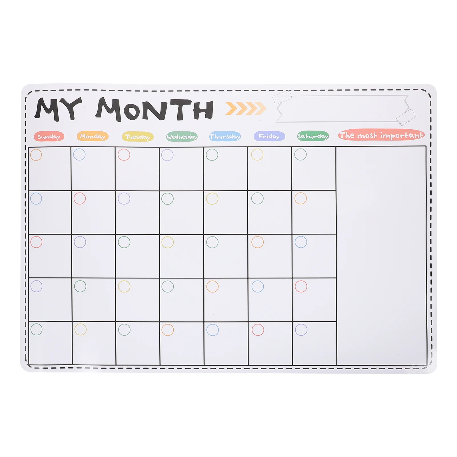 

Whiteboard Magnetic Monthly Planner Tile Delicate Schedule Board Message Magnetic White Note Fridge calendar