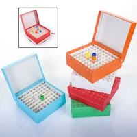 laboratory paper text tube box for 1 5ml 1 8ml 2ml cryopreservation tubes with connection cover tube rack 81 holes 1piece