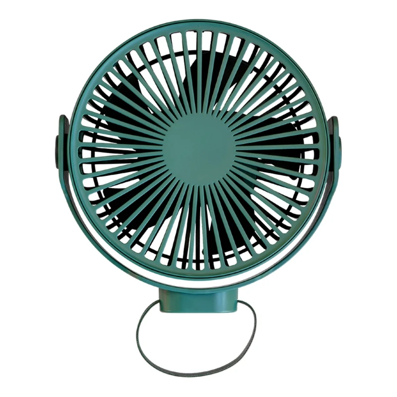

360 Rotation 7-Inch USB Rechargeable 4000mAh Desk Hanging Fan 4 Speed Ceiling Fan for Camping Tent Outdoor School Home