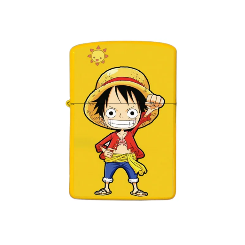 

Kerosene Lighter One Piece Cartoon Cute Luffy Windproof Retro Grinding Wheel Creative Anime Smoker Holiday Gift Personality