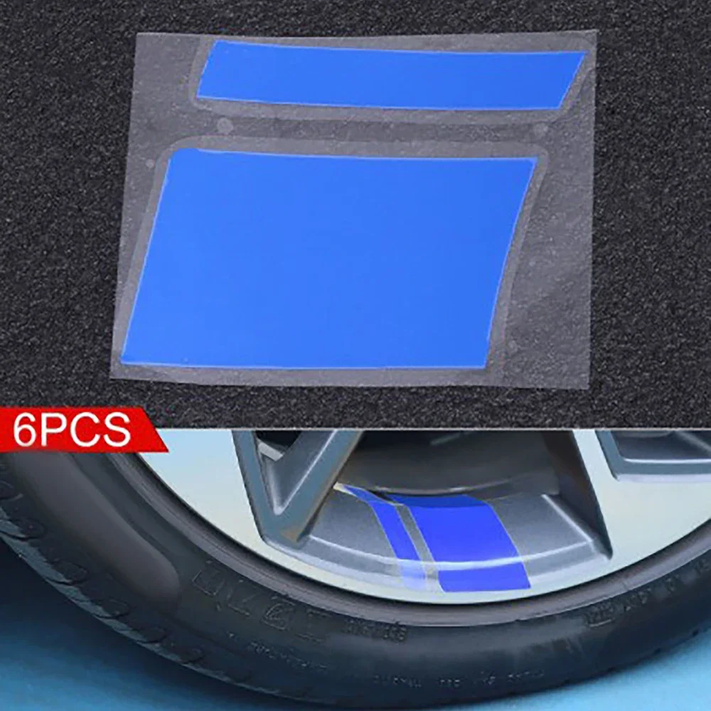 

6 шт. водонепроницаемые светоотражающие наклейки на обод колеса автомобиля, предупреждающие наклейки для домашних животных, полосатые декоративные наклейки на ступицу колеса для автогонок, размер 18–21 дюйма