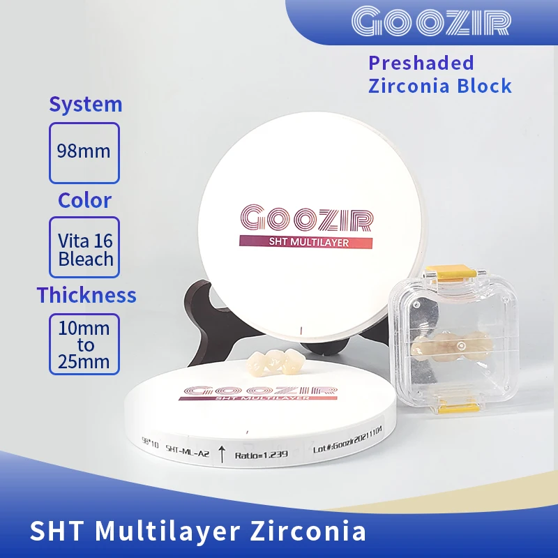 GOOZIR- 98mm  A1 SHT-ML Bloques De Zirconia Dental Multicapa,Materiales Dentales, CAD CAM Para Laboratorio Dental