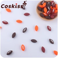 coskiss new creative diy baby product cartoon silicone rugby teether baby bites teeth teether pacifier chain accessories toy