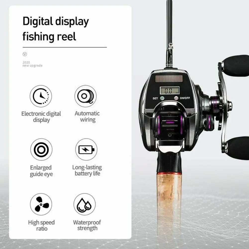 

New Metal Electronic Fishing Reel Counter Digital Display Reel Raft Profile Fish Baitcasting Line Ratio High New Speed Univ K0r4
