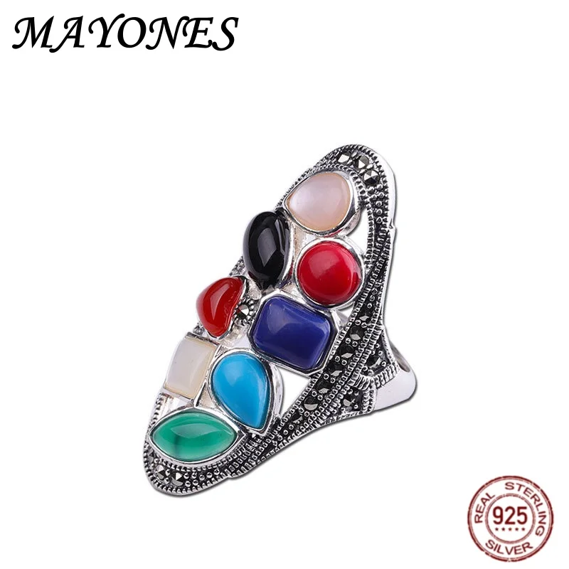 Кольцо женское из чистого серебра 2024 пробы с натуральным лазуритом