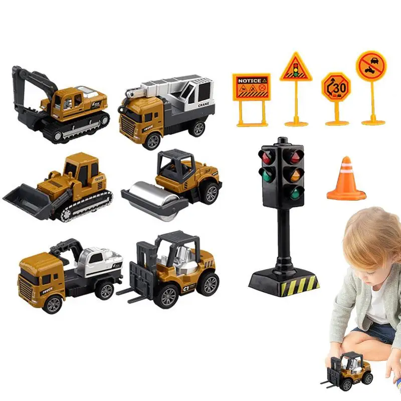 

Construction Car Toys Alloy Engineering Vehicle Pull Back Cars Transport Vehicle Tractor Forklift Play Vehicles Set For For Kids