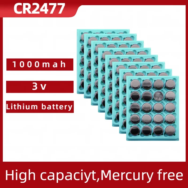 

CR2477 20PCS 3V High Quality lithium battery 1000mAh Lithium Button Coin Battery for Car remote controls, small instrument tools