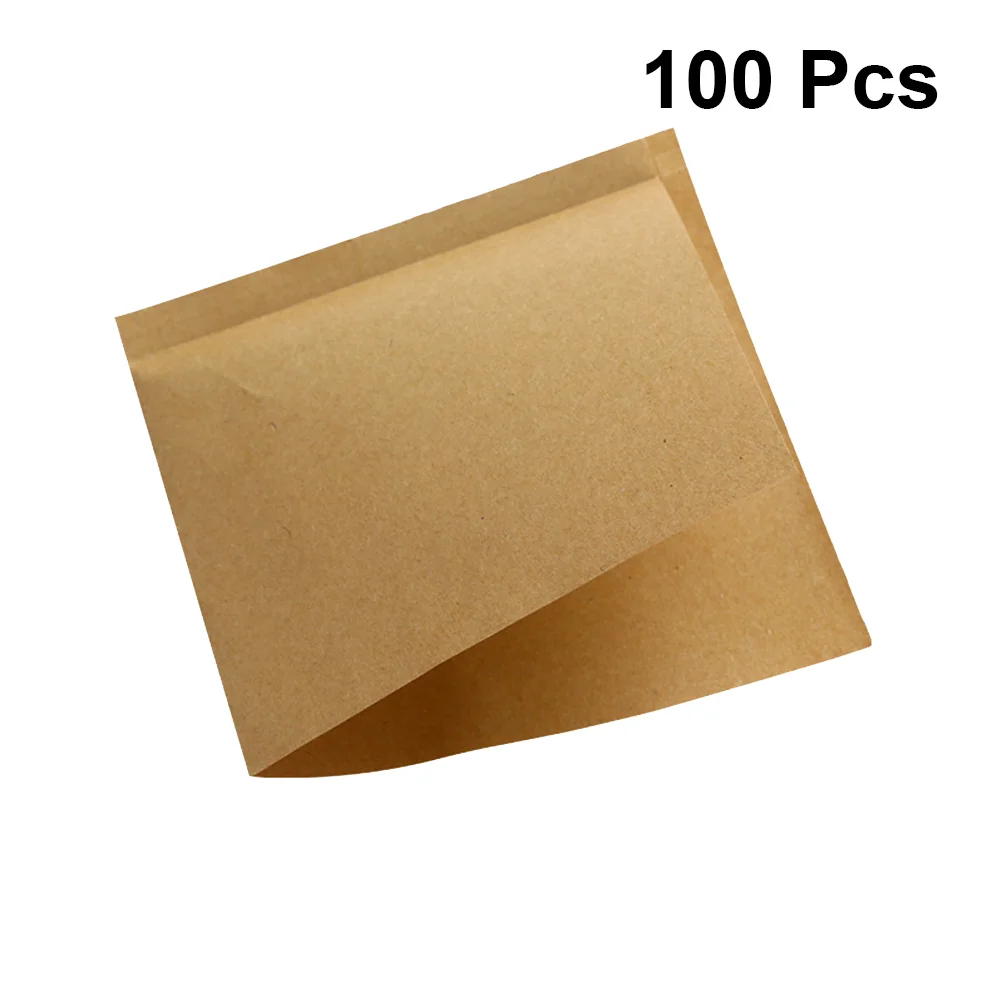 

100pcs Paper Sandwich Bags Kraft Paper Lunch Bags Oil- proof Paper Bags for Sandwich Doughnut Packing ( 13cm* 13cm* 01cm )