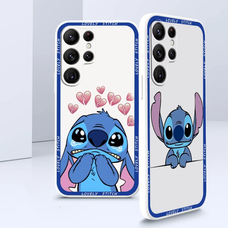 

Disney Lilo & Stitch Art Phone Case For Samsung Galaxy S22 S21 S20 FE S10 Note 20 Plus Lite Ultra 5G Armour Liquid Rope Cover