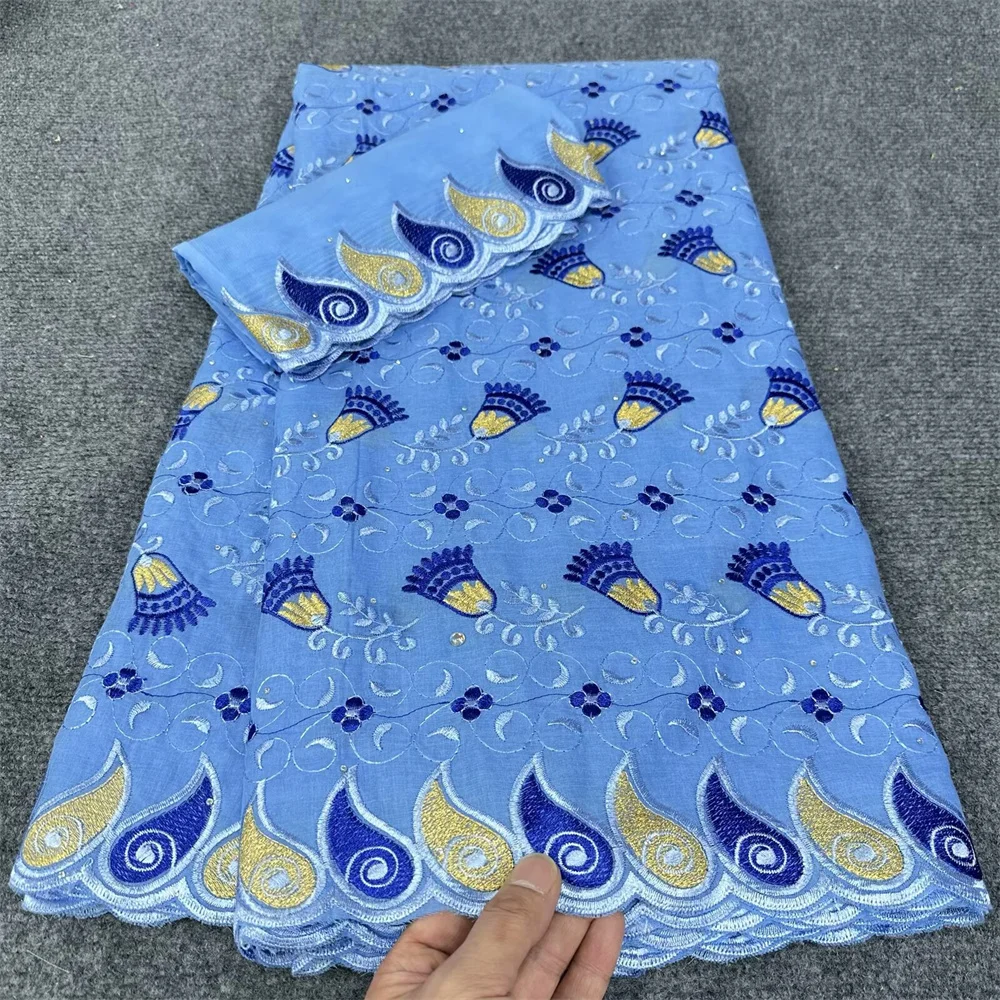 Нигерийская хлопковая кружевная ткань с камнями новинка 2024 африканская