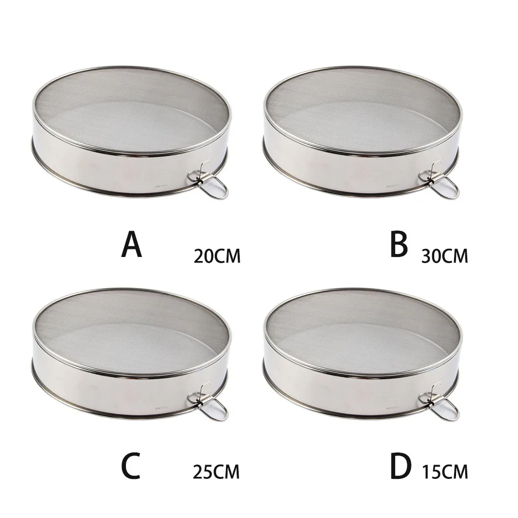 

Stainless Steel Flour Sieve Colander Sifter Home Dining Cafe Restaurant Reusable Washable Strainer Biking Tool 20cm