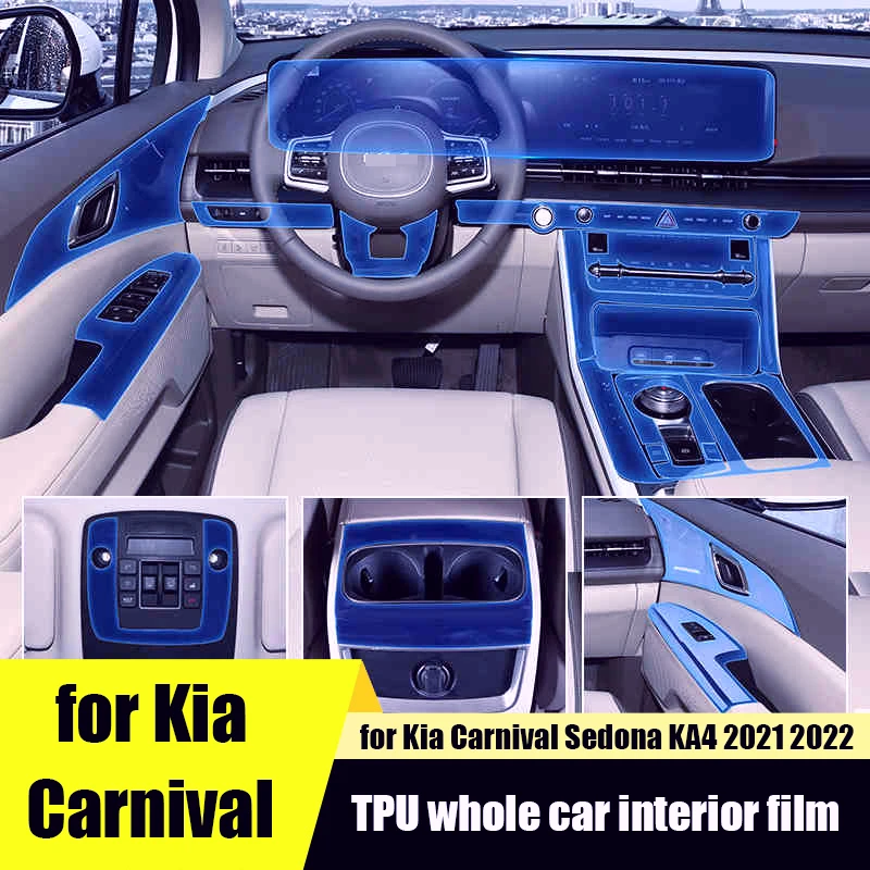 

for KIA Carnival Sedona KA4 2021 2022 car interior protective TPU film HD transparent protective Anti-scratch Repair Film Access