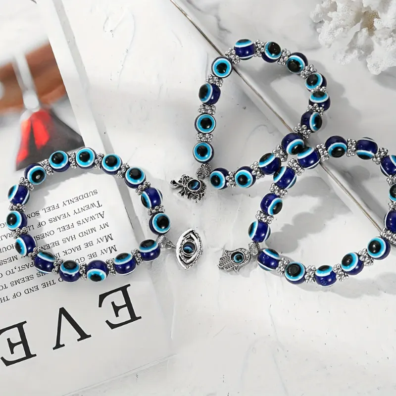 Креативный синий браслет от сглаза для женщин желающий удачи амулет рука Фатимы