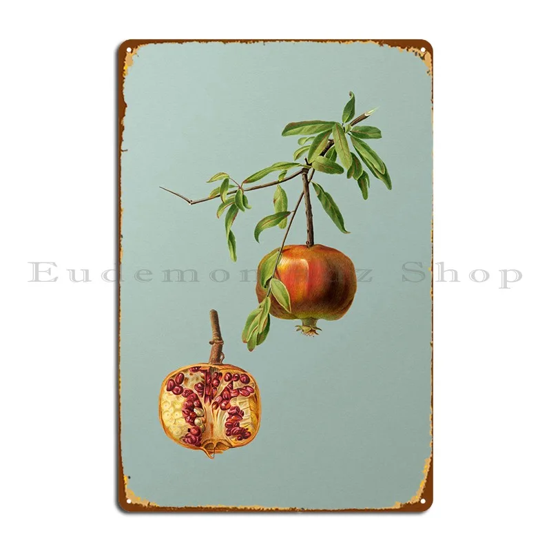 

Гранатовая живопись мятный металлический Плакат Украшение Клубная пещера индивидуальная настенная пещера жестяной плакат