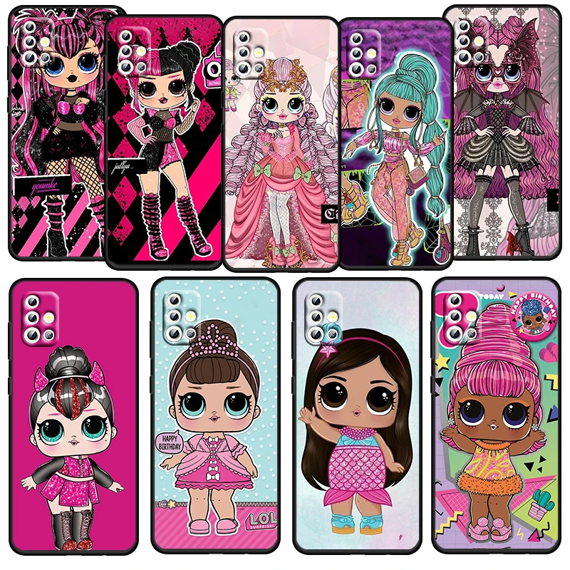 

L.O.L. SURPRISE Doll For Samsung Galaxy A52S A72 A71 A52 A51 A12 A32 A21S 4G 5G Funda Soft TPU Black Phone Case Capa Coque Cover